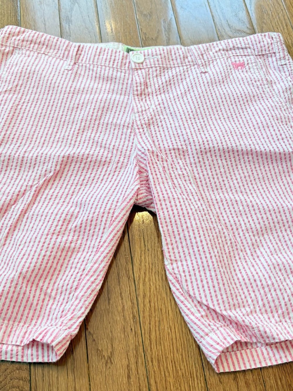Vintage Y2K U.S. Polo Assn. women’s pink & white stripe shorts. Size 9/10